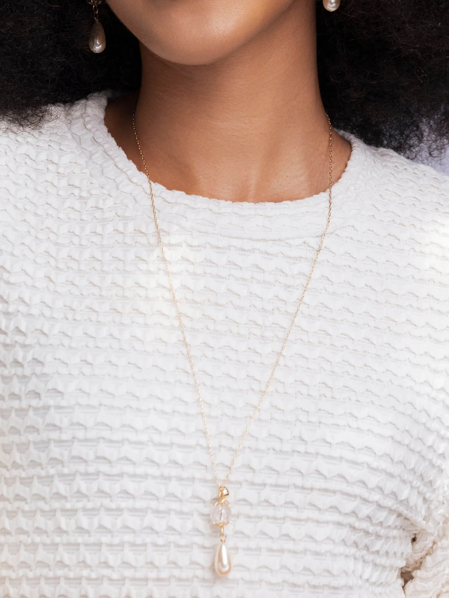 Vintage Teardrop Pearl Necklace