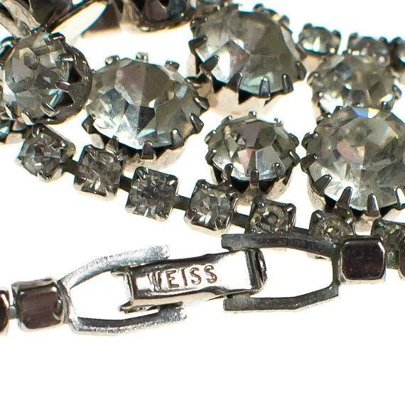 Vintage Weiss Clear Crystal Rhinestone Necklace, Diamante Rhinestones, Weiss Necklace, Vintage Necklace, Wedding Jewelry