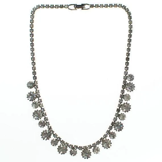 Vintage Weiss Clear Crystal Rhinestone Necklace, Diamante Rhinestones, Weiss Necklace, Vintage Necklace, Wedding Jewelry