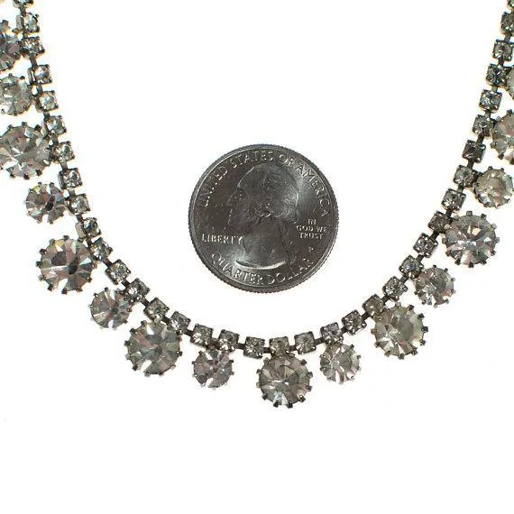 Vintage Weiss Clear Crystal Rhinestone Necklace, Diamante Rhinestones, Weiss Necklace, Vintage Necklace, Wedding Jewelry