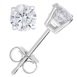 Vir Jewels 1/4 cttw Diamond Stud Earrings 14K White Gold with Push-Backs Basket Set