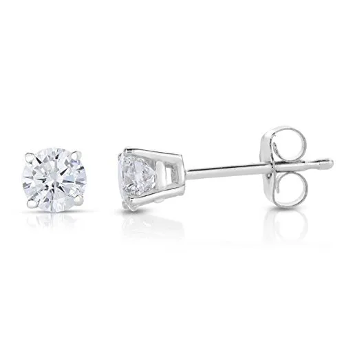 Vir Jewels 1/4 cttw Diamond Stud Earrings 14K White Gold with Push-Backs Basket Set
