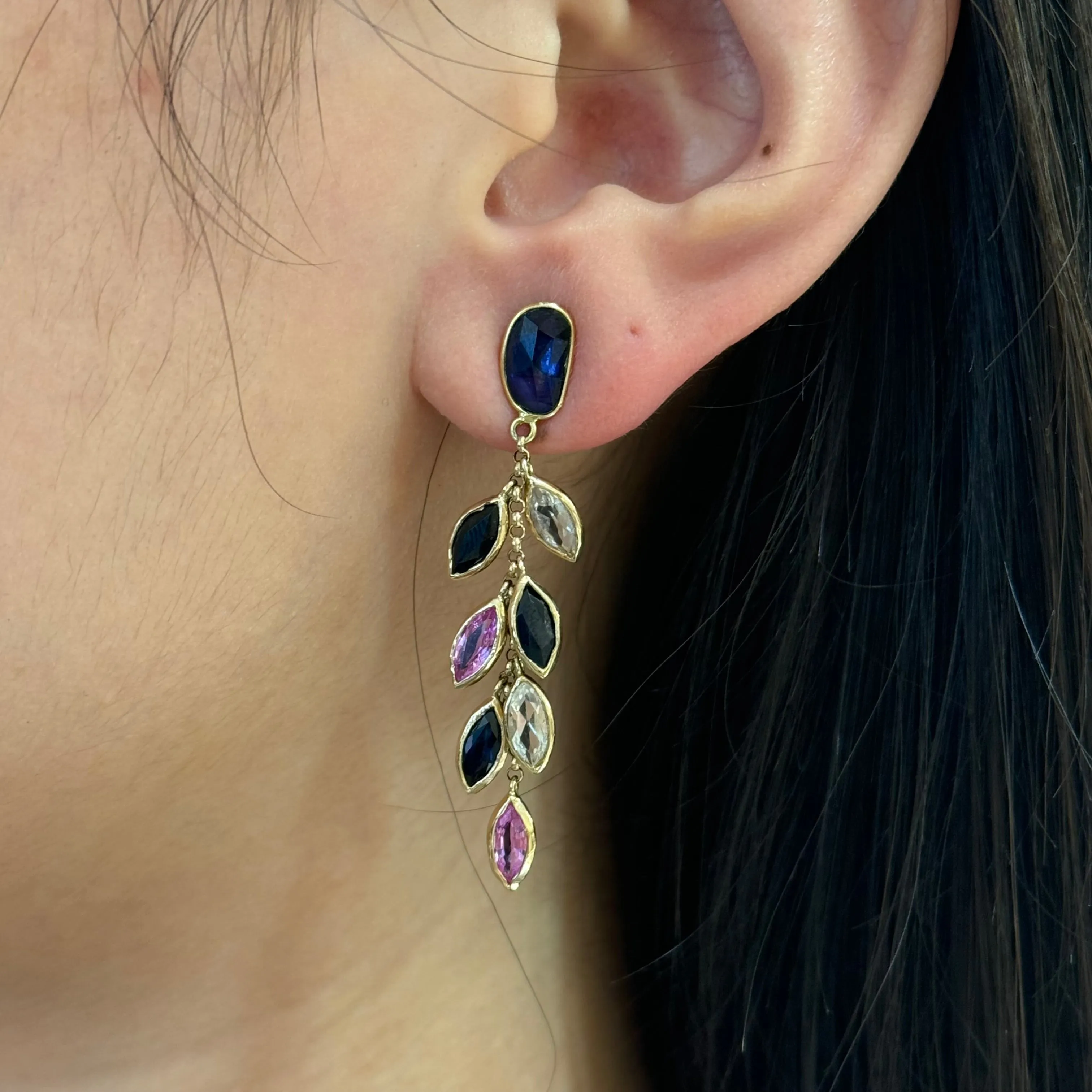 Water Fall Sapphire Earrings