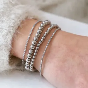 Waterproof Silver Ball Bracelets- Small
