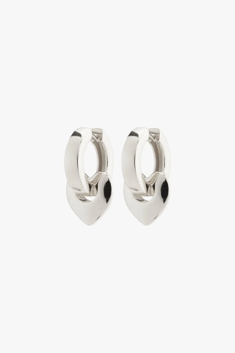 Wave Recycled Chunky Heart Hoops Silver Plated EOL Earrings