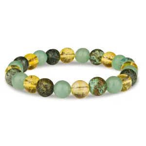 Wealth Turquoise Beaded Crystal Bracelet