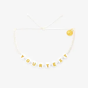 White Alphabet Bead Bracelet