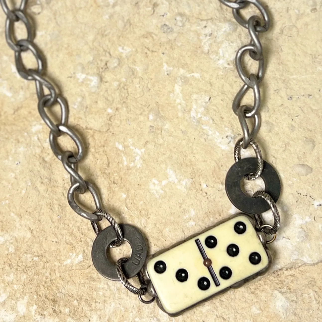 White Domino Necklace