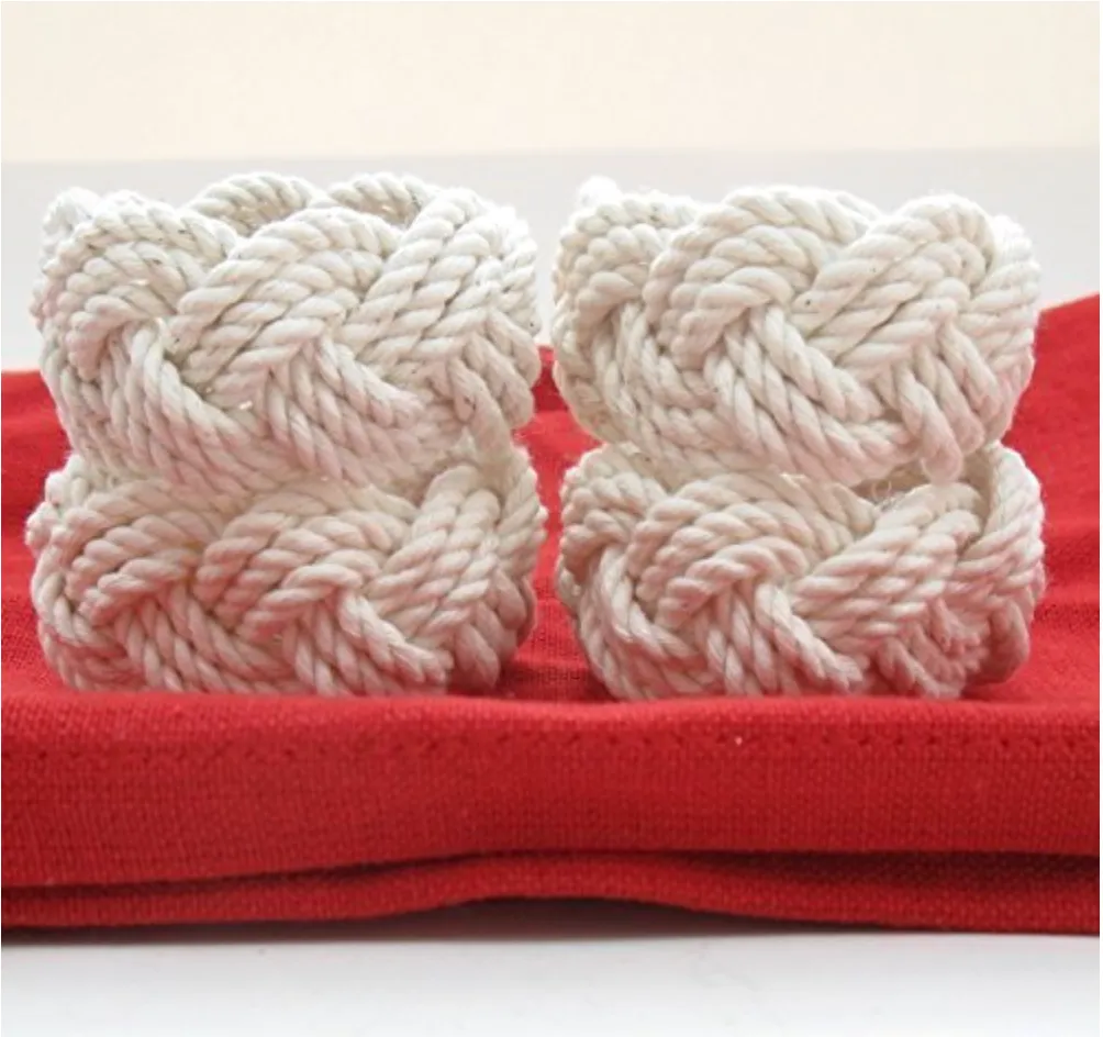 White Nautical Napkin Rings, Set of 4