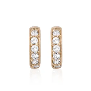 White Sapphire Gold Huggies