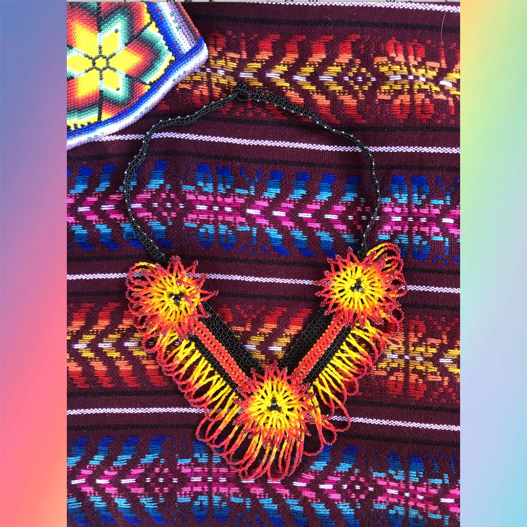 Wixrarika (Huichol) Fire of the Sun Collar Necklace