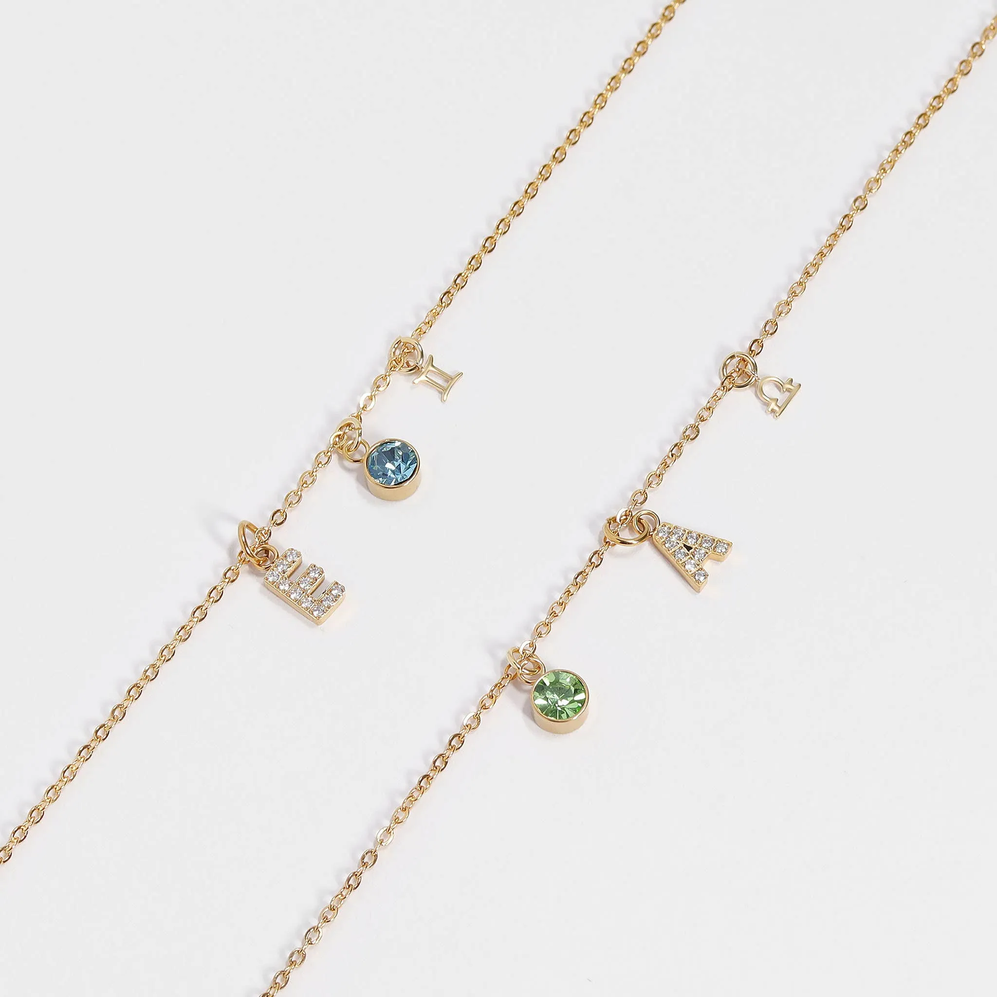 WJW - 18K Gold PVD Cubic Zirconia Birthstone Charm