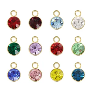WJW - 18K Gold PVD Cubic Zirconia Birthstone Charm