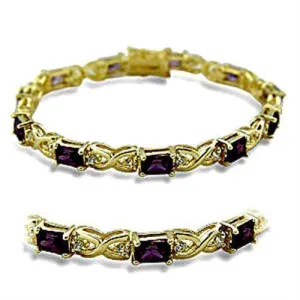 Women's Bracelets - 415706 - Gold Brass Bracelet with AAA