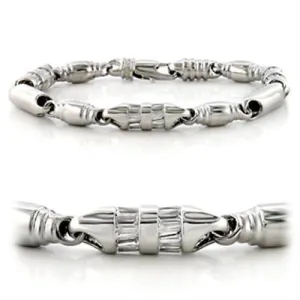 Women's Bracelets - LO598 - Rhodium Brass Bracelet with AAA