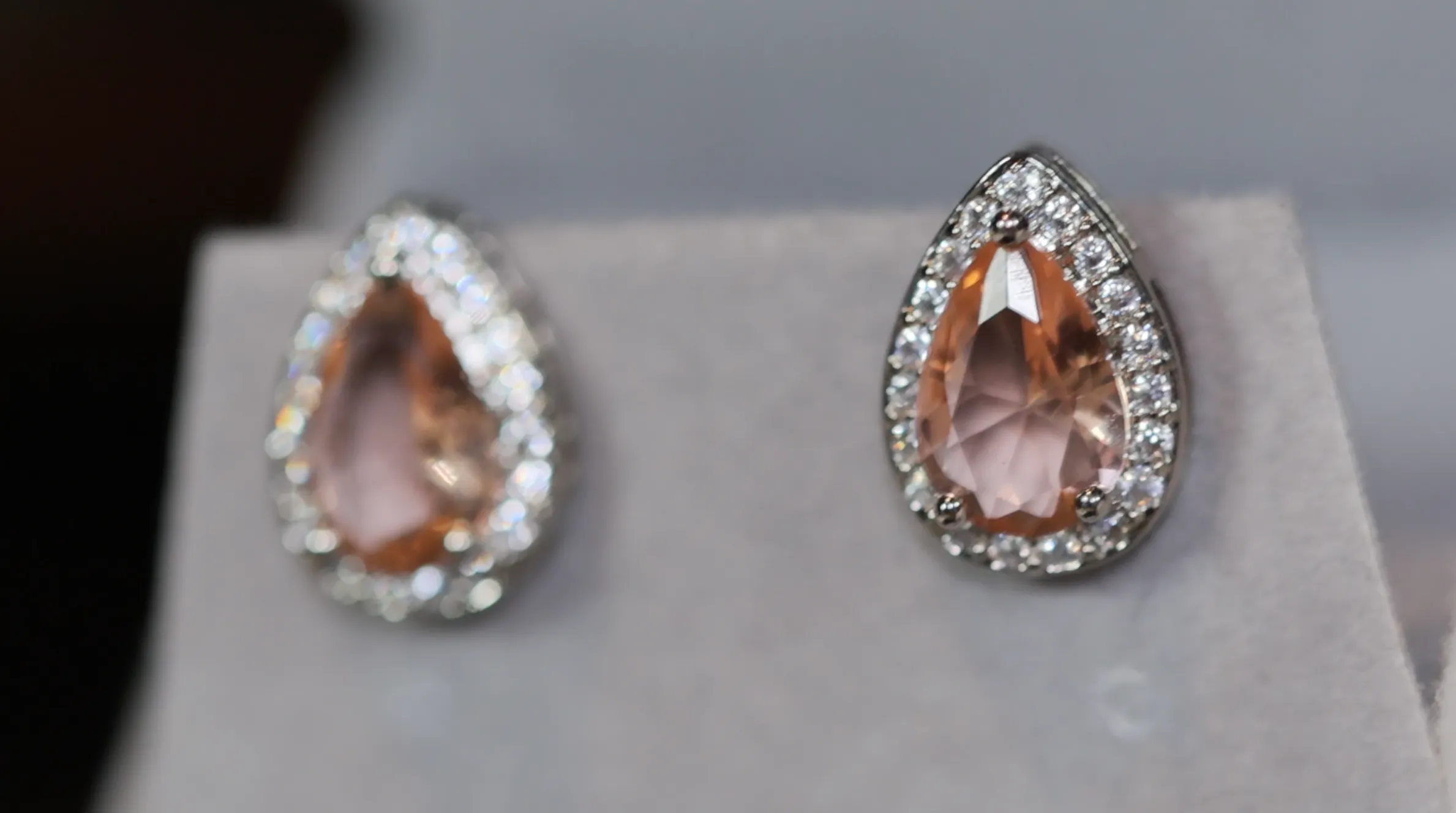 Womens Ear Studs | Champagne Diamond Earrings | Teardrop Earrings | Diamond Earrings | Teardrop Ear Studs | Womens Diamond Ear Studs