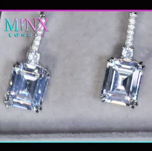 Womens Emerald Cut Diamond Earrings | Womens Diamond Earrings