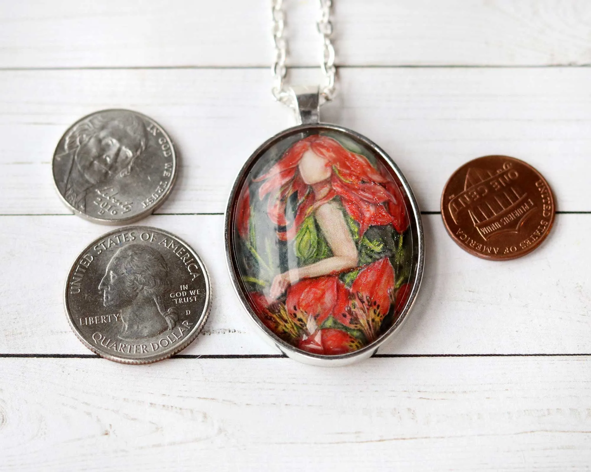 Wood Lily Goddess Necklace