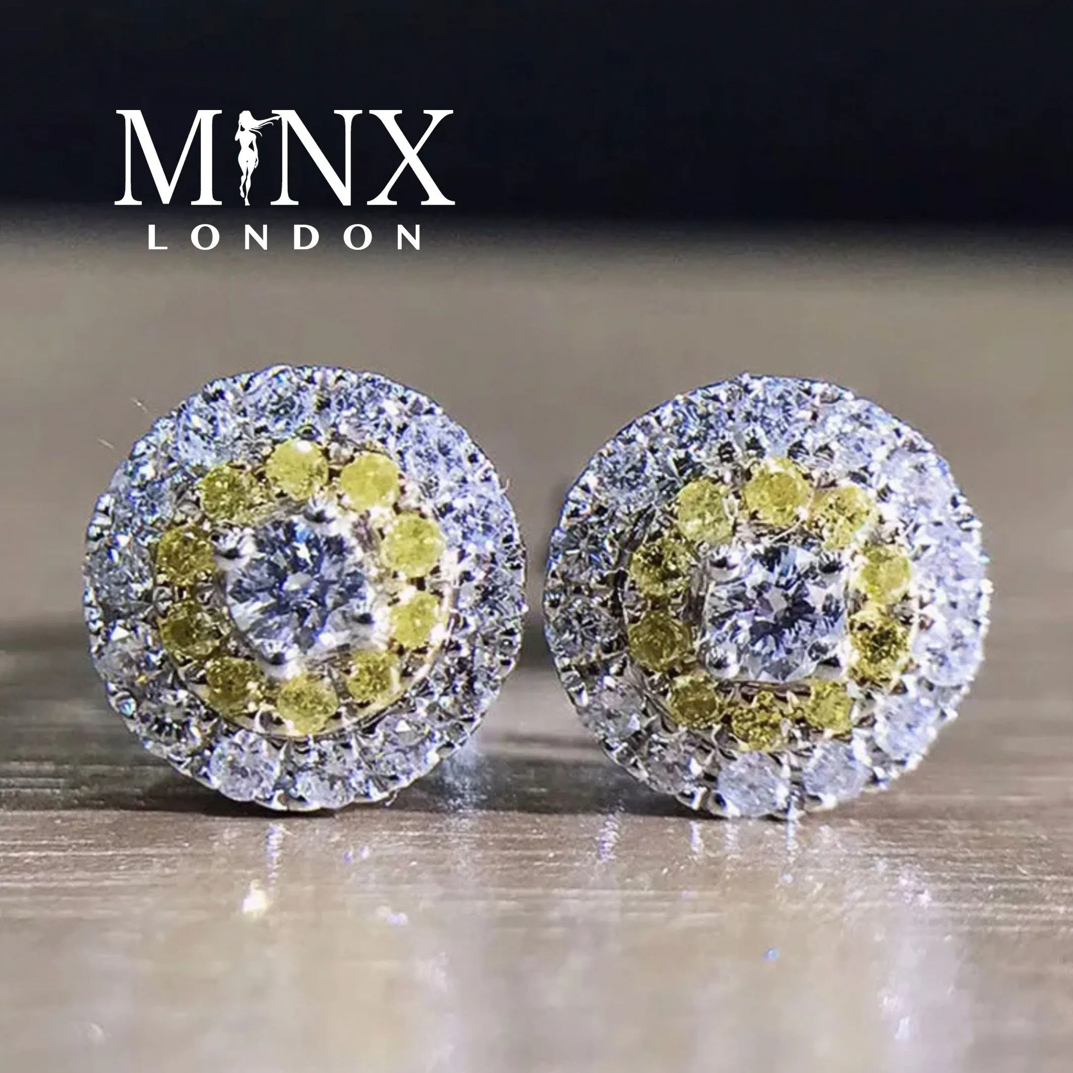 Yellow Diamond Earrings | Womens Ear Studs | Iced Out Ear Studs | Yellow Diamond Ear Studs | Diamond Ear Studs | Mens Hip Hop Ear Studs
