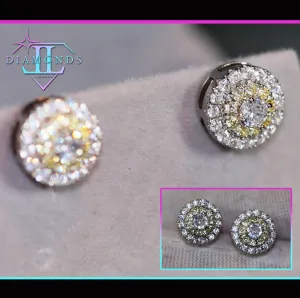 Yellow Diamond Earrings | Womens Earrings | Canary Yellow Earrings | Yellow Diamond Ear Studs | Stud Earrings | Diamond Ear Studs