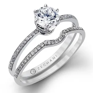 ZR117 Wedding Set in 14k Gold with Diamonds